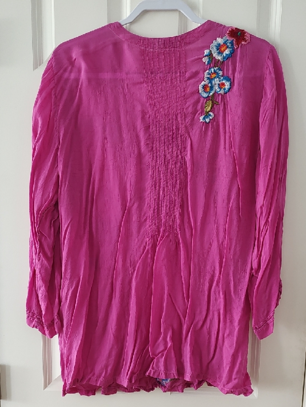 Johnny Was Hot Pink Embroidered Tunic Top - Picture 3 of 6